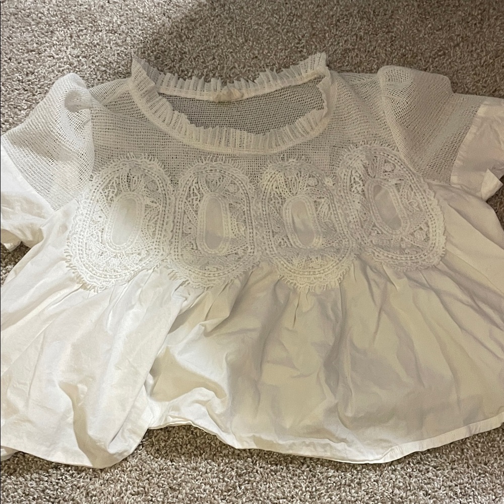 White Peplum Top
